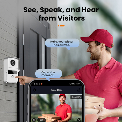 Kablosuz 1080p Wifi Video Kapı Zili 7 İnç Giriş Kablolu Kamera Gece Görüşü
