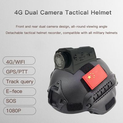 4G Güvenlik Taktik Kask Çift Lens Kamera 1080P Gerçek Canlı Yayın