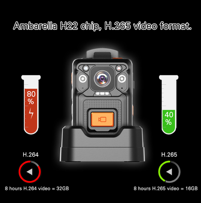 Yüksek IP67 Su geçirmez H22 ve EIS Anti Shake MINI Vücut Video Kaydedici