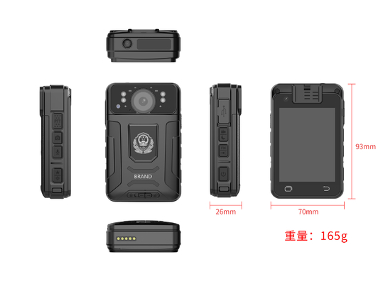 2K Bodycam gözetim güvenlik Muhafızlar GPS canlı video kaydı Depolama 32GB 128GB 256GB H.264/H.265