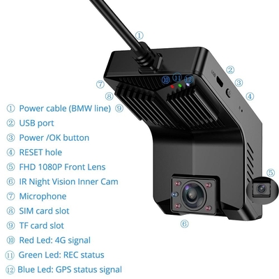 Sos App Control 4G Dashcam ve GPS ADAS/DSM/BSD/PCW 4G Mobil DVR