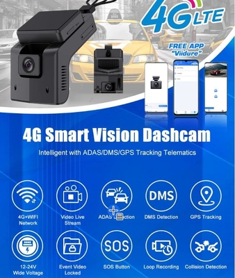 Sos App Control 4G Dashcam ve GPS ADAS/DSM/BSD/PCW 4G Mobil DVR