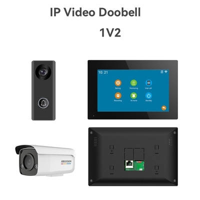 Tüm Siyah WIFI Video Kapı Zili 166° Geniş Görme Açısı SD Kart Kayıt ve Hareket Algılama