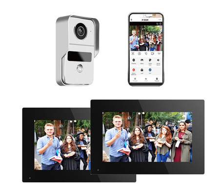 Tüm Siyah WIFI Video Kapı Zili 166° Geniş Görme Açısı SD Kart Kayıt ve Hareket Algılama