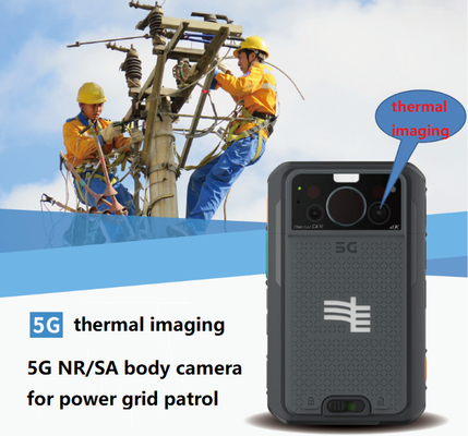 5G NR/SA Termal Görüntüleme Vücut Kamerası 4K HD 3500mah Çift Pilli EIS 4G 64GB 3.1 inç LCD