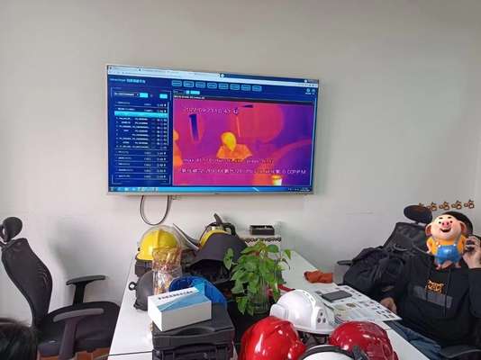 4G itfaiyeci güvenlik kask kamerası LCD ekran görüşü ile Yangın geçirmez Su geçirmez