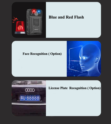 4G LTE AI Yüz Tanıma Bodycam İnsan Kamera SOS Alarm 2 Way Talk