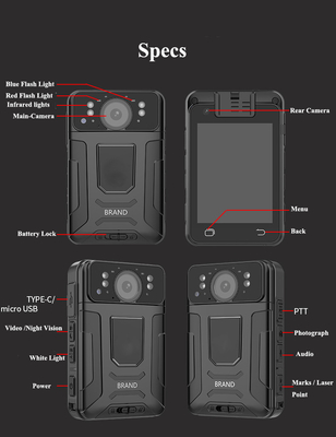 4G su geçirmez IP67 derecelendirilmiş GPS izleme 1080p mini kamera ile polis kameraları