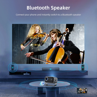 BT 5.0 Bluetooth Mini taşınabilir projektör, çok açılı ayarlama ile Ana nokta düzeltmesi ve LED ışık kaynağı ekran çip