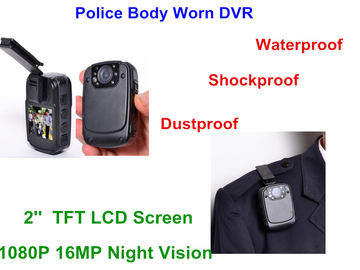 1080P Polis Dvr Kaydedici FCC Onaylandı, Vücuda Aşınmış Video Kamera 32G TF Kartı