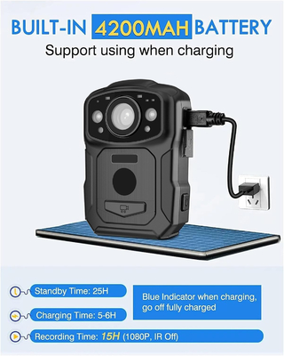 4K Çözünürlük IP68 Wifi Vücut Giydiği Kameralar H.264/H.265 NFC ve Android 10 Sistemi ile Video Kodlaması