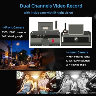 2K HD 4 kanallı AI Dashcam Araç DVR siyah kutusu ADAS DSM 4G SOS GPS ile
