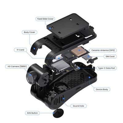 Araç Kara Kutusu 4G Dashcam GPS İzleyici İki Yolu Konuşma ve Gelişmiş Sürüş Yardım Sistemi 4GB DDR 512GB Bellek