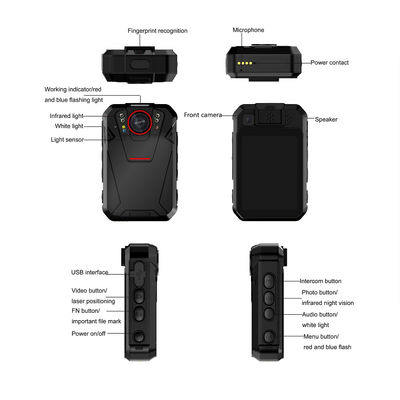 4G WiFi Hukuk Uygulama Kaydedici 2.4 inç Dokunmatik Ekran Android 8.1 Sistem Pil 2500 Mah SOS LED Kırmızı Ve Mavi LED