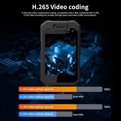 2K Polis Vücut Kamerası, Android 12 Sistemi ve Yüksek Kaliteli Video Kaydı için H.265/H.264 Kodlaması ile