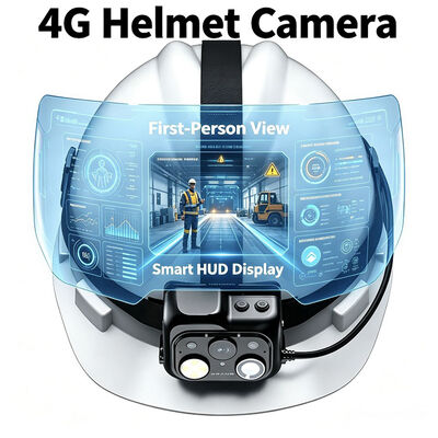 4G WiFi Onvif Rtsp Canlı Video Kask Kamera Vms ile LED lamba
