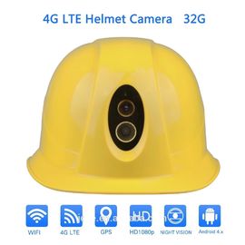 1080P Gerçek Zamanlı Veri Yükleme ile IP67 Su Geçirmez Giyilebilir 4G Güvenlik Kask Kamera