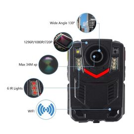 GPS Video Kamera Taşınabilir Polis Aşınmış Kamera Desteği WIFI GPS 128G Depolama