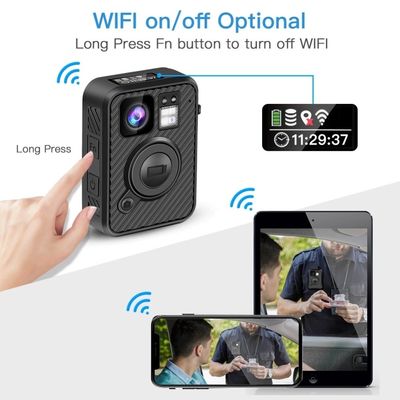 H.264 MP4 MPEG4 CMOS Polis Aşınmış Kameralar Su Geçirmez IP67 0.91" LCD
