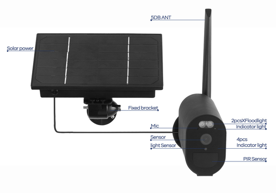 12000MAH 4G Wifi Güvenlik Kamerası PIR Alarmı 3.6mm Lens Dome Güvenlik Kamerası