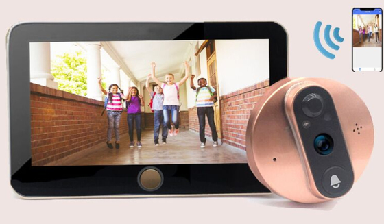 1080P Peephole WIFI Video Kapı Zili 5000mAH Pil IR CUT Otomatik Anahtar