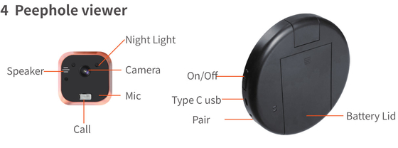 2.4GHz WIFI Video Kapı Zili 7 inç Yüksek Çözünürlüklü LCD Peephole Video Kapı Zili