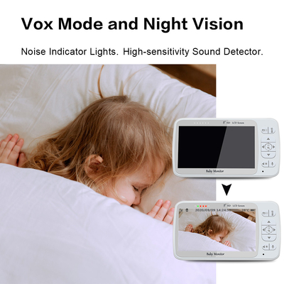 Uzaktan 2.4 GHZ Kablosuz Bebek Monitörü 5 İnç 720P Renkli Ekran Desteği VOX Modu